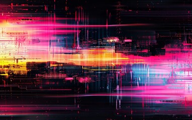 Create a techno-inspired digital glitch backdrop.