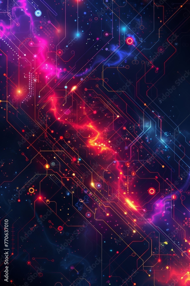 Poster abstract ai technology background. creative banner concept for generative art in digital glitch styl
