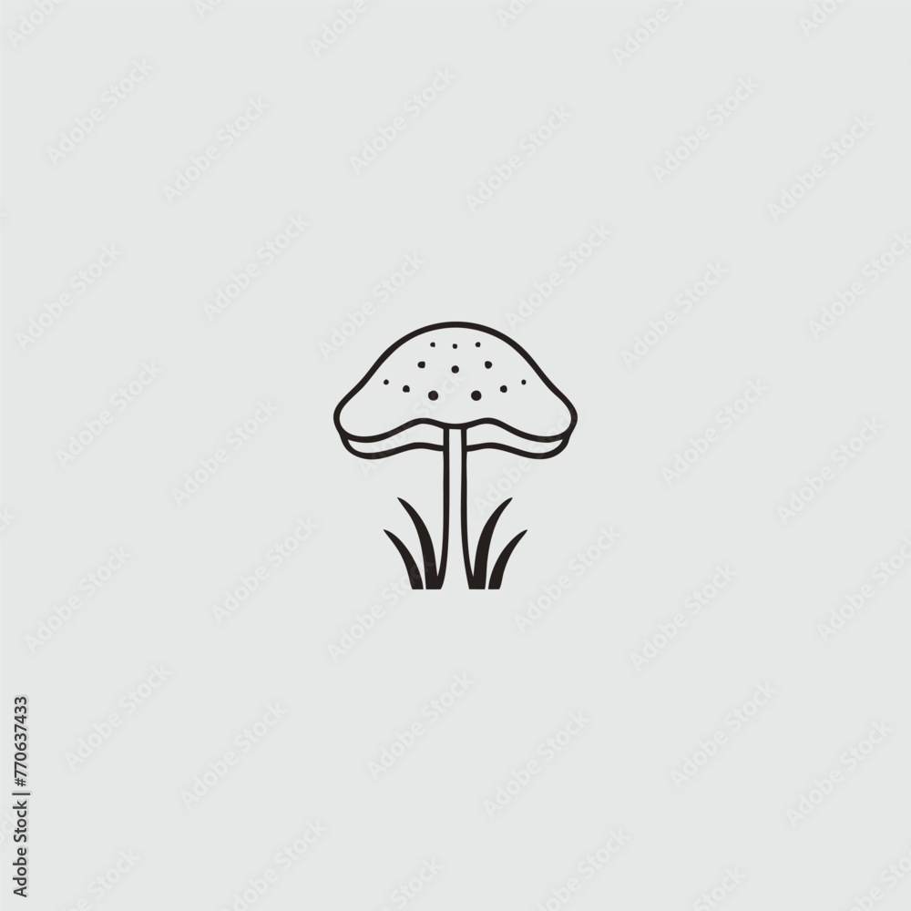 Canvas Prints mushroom vector icon.simple modern isolated farm black organic food concept.