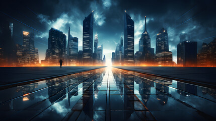 Digital forum bustling with activity, where minds from diverse backgrounds converge to share insights, collaborate, and innovate.Step into a future where AI and human collaboration. journey hand.