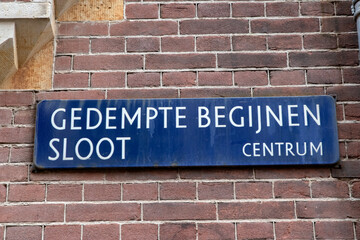 Street Sign Gedempte Begijnensloot At Amsterdam The Netherlands 21-3-2024