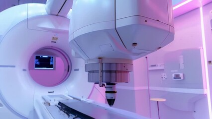 A specialized machine for precision radiation therapy delivering targeted treatment to cancerous cells while minimizing damage to surrounding tissues.