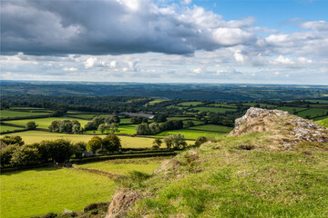 View from the hill across countryside