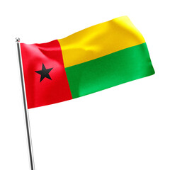 Guinea-bissau realistic 3d flag render - obrazy, fototapety, plakaty