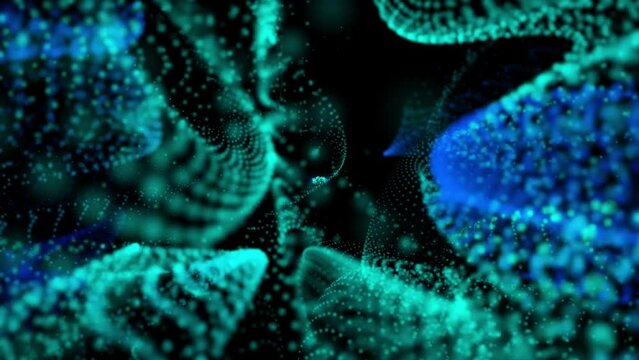cyan abstract neon soundwaves concept background. Seamless looping motion design. Video animation Ultra HD 4K
