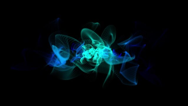 cyan abstract neon soundwaves concept background. Seamless looping motion design. Video animation Ultra HD 4K