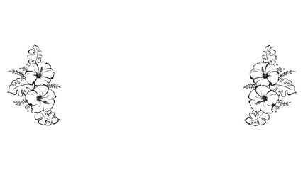 対のハイビスカスの花飾り