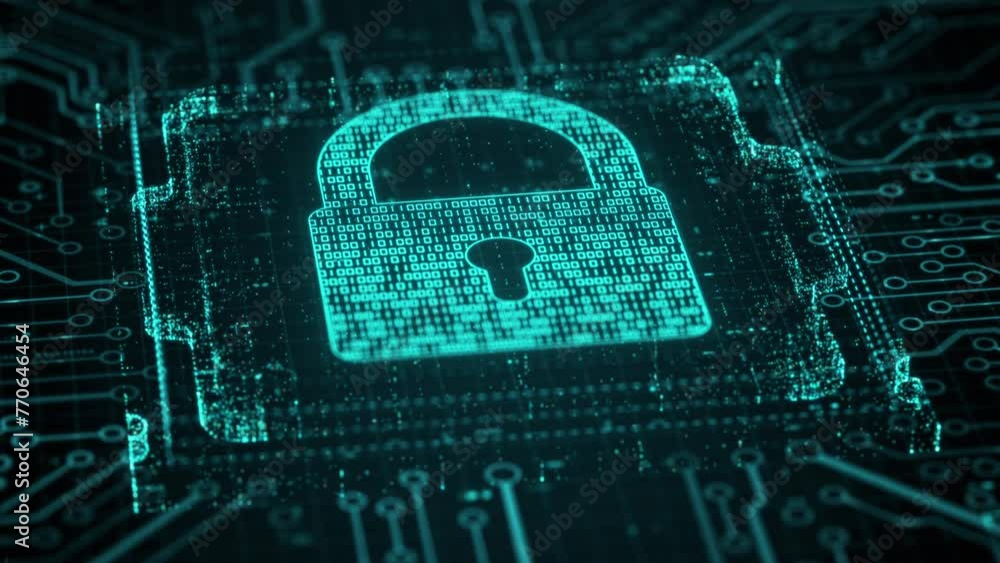 Aufkleber security hologram virtual hud pin with shield and lock. concept of finance data privacy and smartpho