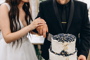 couple slices wedding cake