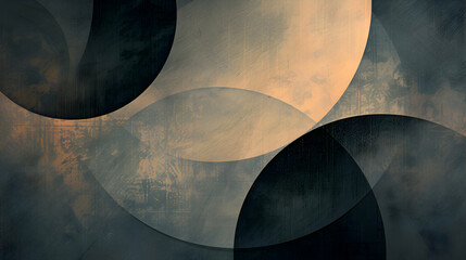 Muted tones converge in harmonious patterns, where circles and lines intersect to form a tranquil masterpiece