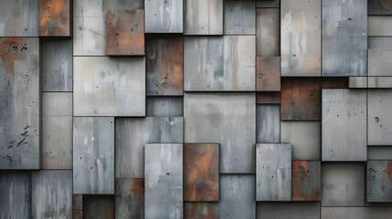 Rectangular panels in shades of grey and brown, arranged in an orderly fashion