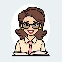 illustration female school te...