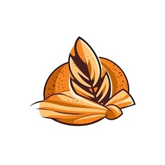 Design of bread icon logo illustration isolated on white background.