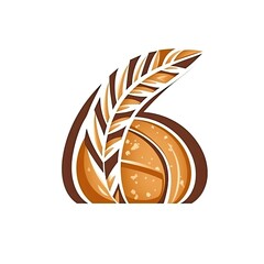 Design of bread icon logo illustration isolated on white background.