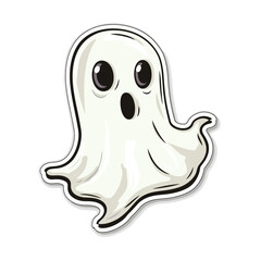 Cute cartoon ghost with big eyes.
