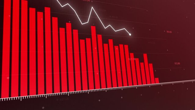 Dynamic stock market performance visualization with fluctuating graphs and charts, showcasing economic trends and financial data analytics on a digital display.
