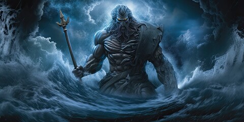 In ancient Greek mythology, Poseidon reigns as the supreme deity of the sea, commanding its mighty forces with unrivaled power.