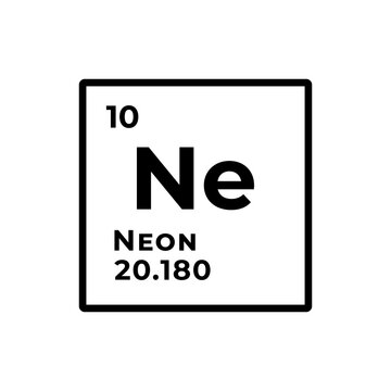 Neon, chemical element of the periodic table graphic design