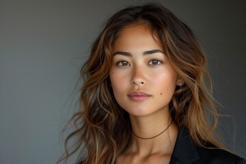 Naklejka premium Portrait of a serene young woman