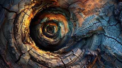 Spiral of Life s Cyclical Journey Captured in Textured Digital Masterpiece