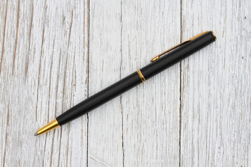 Black and gold business ballpoint pen