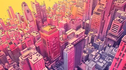 Obraz premium Technological Future Urban Illustration: Urban Background Materials