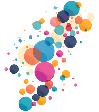 several colored circles of different sizes on white background