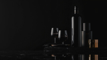 A solid black backdrop for dramatic and luxury product photography.