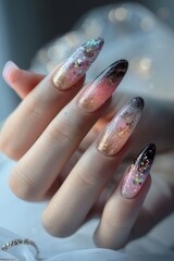 nail designs with lovely stars, sparkling patterns, and artistic modern nail illustrations