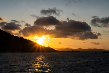 Naklejka na ściany i meble Sunset on Whitsunday Islands, Australia