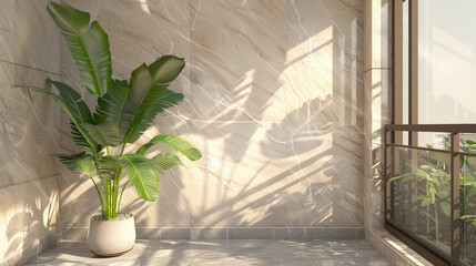 scene interior marble wall, generative ai