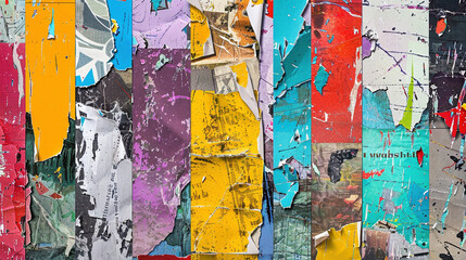 Collage of Torn Paper or Mixed Media Background