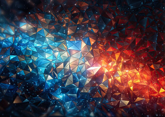 Abstract polygonal background. Futuristic technology style. 3d rendering