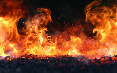 A close up of a fire with orange flames