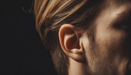 close up of a human ear