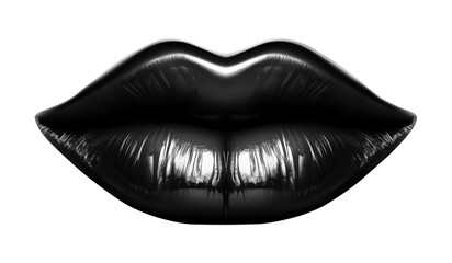 Black Lips Lipstick Isolated on Transparent Background
