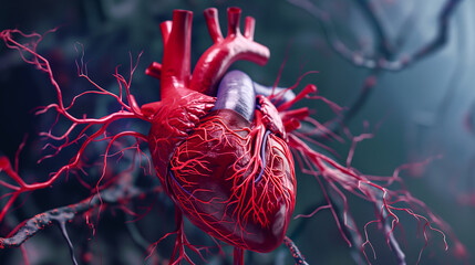Coração e sistema cardiovascular  - obrazy, fototapety, plakaty