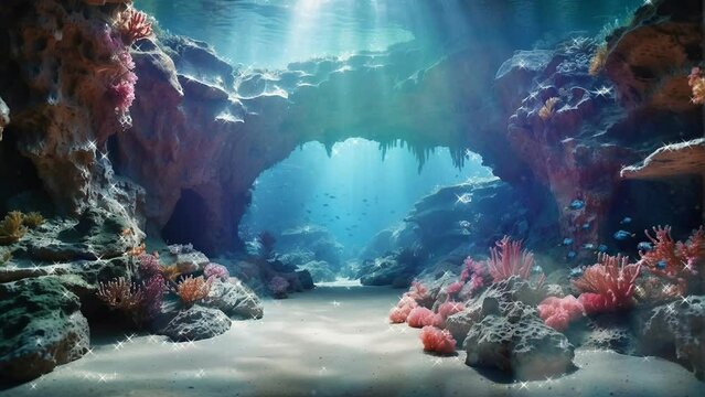 image of a underwater, background, 4k, animation video, Seamless looping, footage, generative, ai