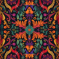 Pattern seamless design, wallpaper, flower, fabric, carpet, mandalas, clothing, wrapping, sarong, tablecloth, shape, geometric pattern, ethnic pattern, traditional. illustration