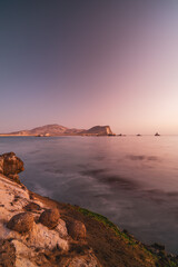 sunset on the sea at the coast in Peru