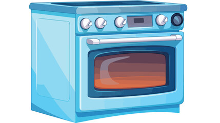 Gradient shaded cartoon of a kitchen oven flat cart