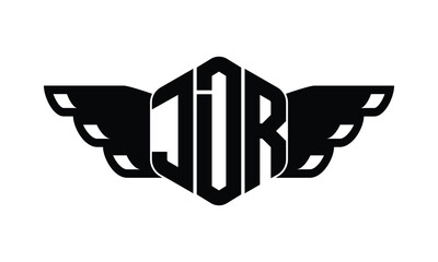 JDR polygon wings logo design vector template.