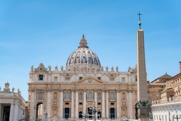 Stunning low-angle shot of the iconic skyline of Vatican City. - obrazy, fototapety, plakaty