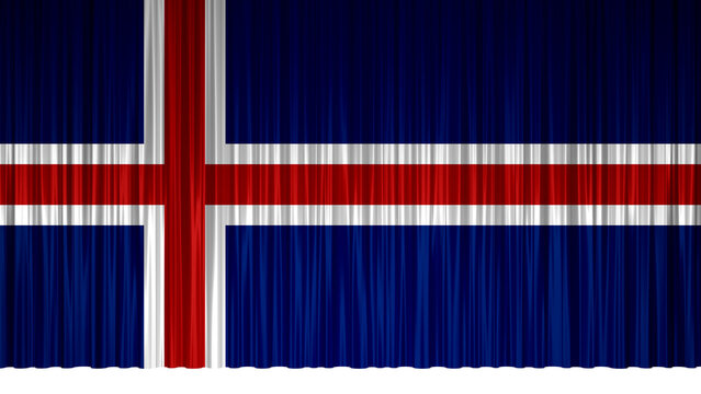 Vorhang mit der Flagge Islands