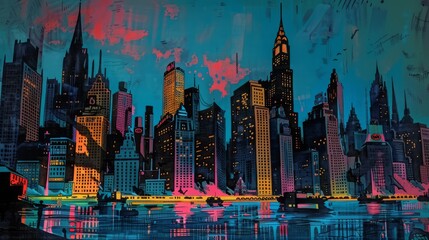 Technological Future Urban Illustration: Urban Background Materials