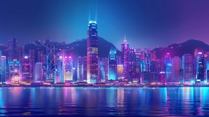 Technological Future Urban Illustration: Urban Background Materials