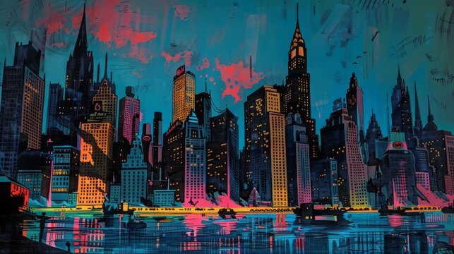 Technological Future Urban Illustration: Urban Background Materials