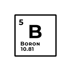 Boron, chemical element of the periodic table graphic design