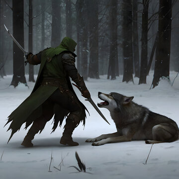 demon hunter killing off wolf beast enemy