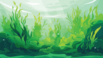 Green underwater seaweed aquatic marine algae plant - obrazy, fototapety, plakaty